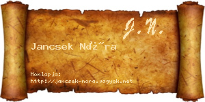 Jancsek Nóra névjegykártya
